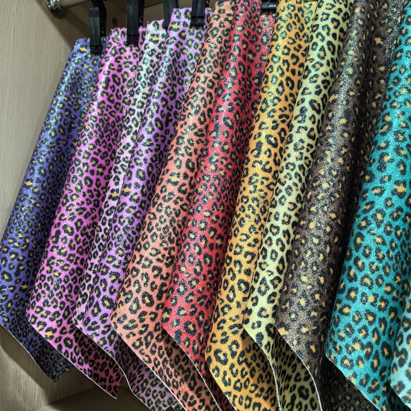 Giimprinta nga Leopard Glitter Fabric