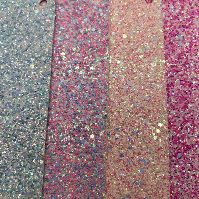 Pink Chunky Glitter Synthetic Leather