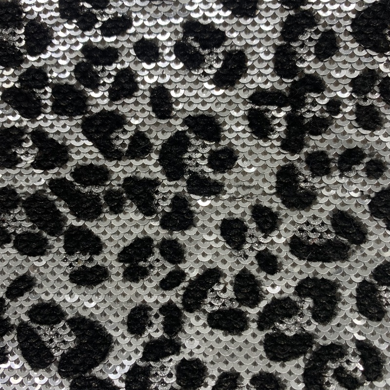 Leopard Sequin Embroidery Fabric