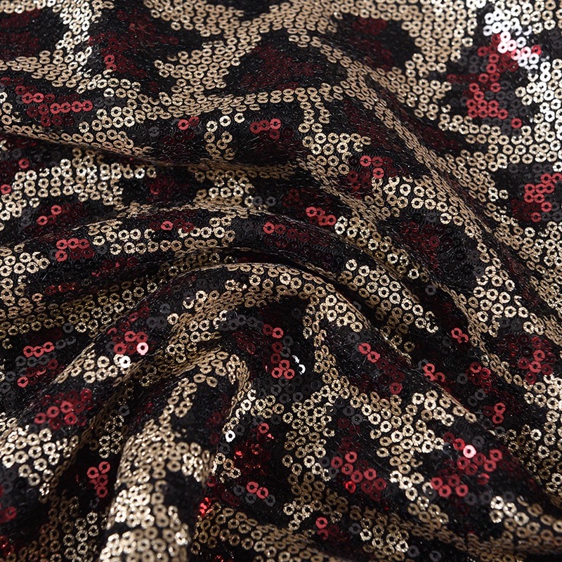 Tsiaj Print Sequin Fabric