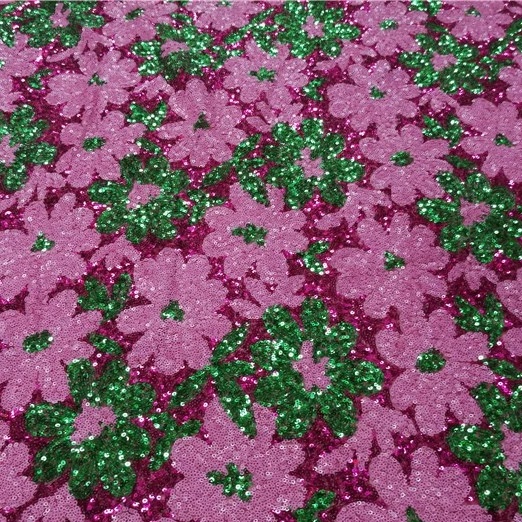 sequin flower embroidery fabric