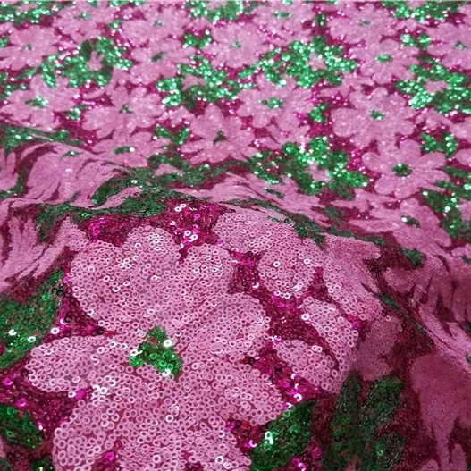 Kids Dress flower Sequin Fabric