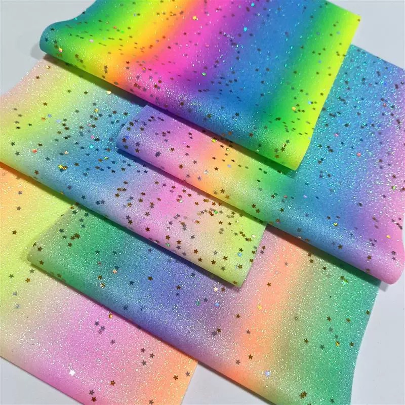 rainbow gradient printed leather