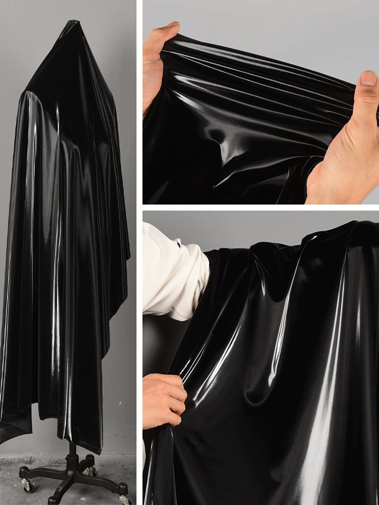 Black Ruvara Pu Synthetic Leather Fabric