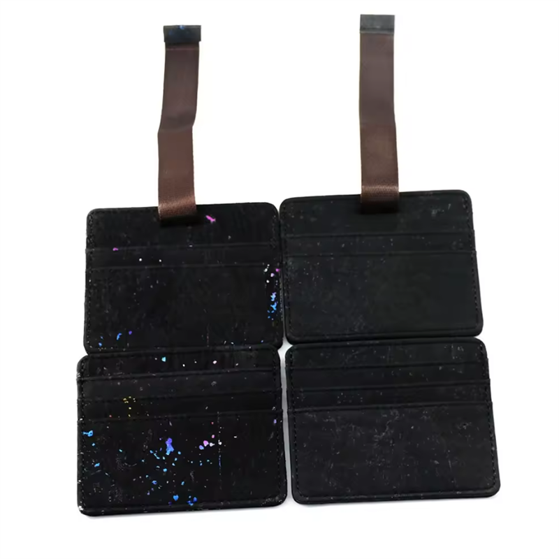 Fashion Black Cork Card Bag As A Holiday Gift 