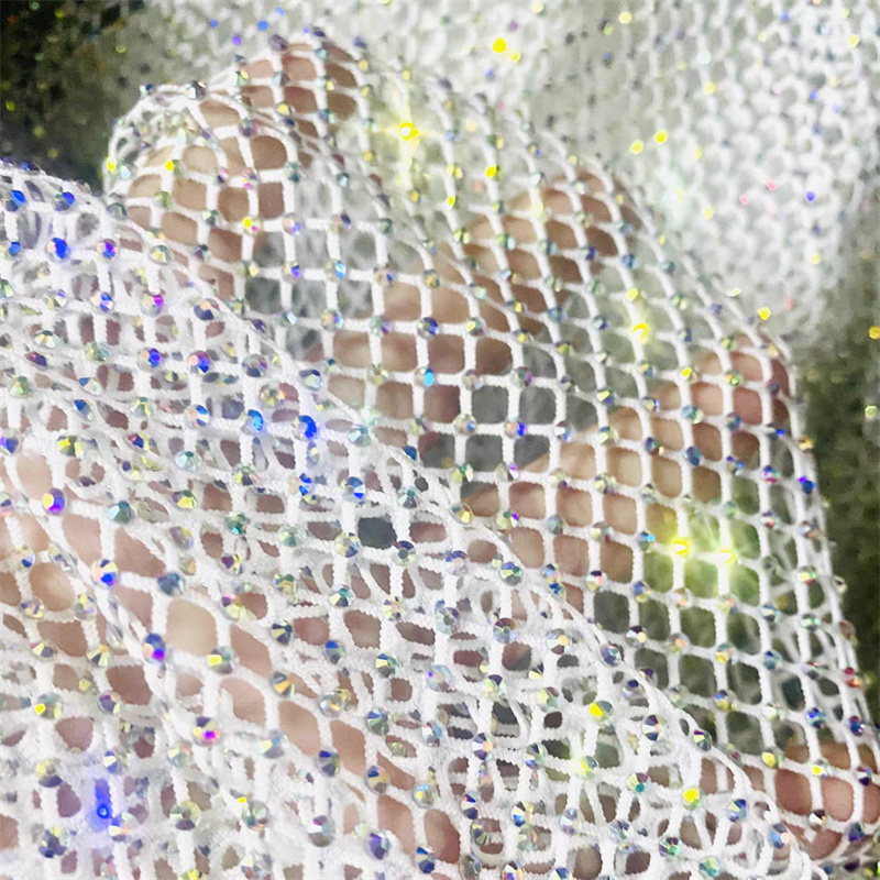 Shining Rhinestone Mesh Fabric