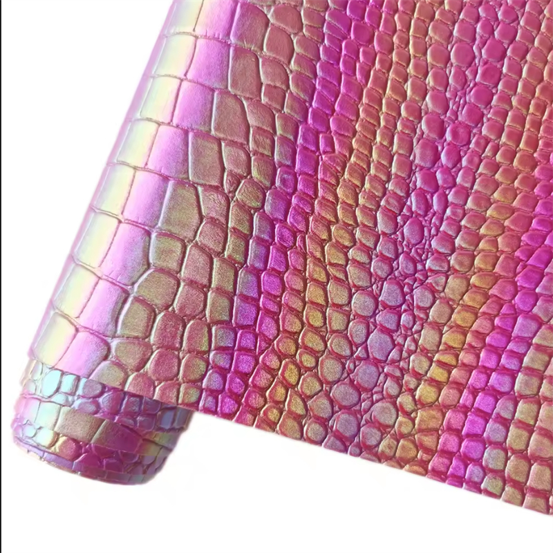 Rainbow Crocodile PU leather