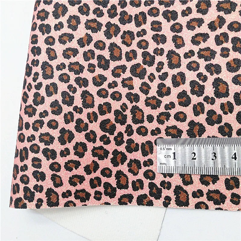 Leopard Print Glitter Fabric