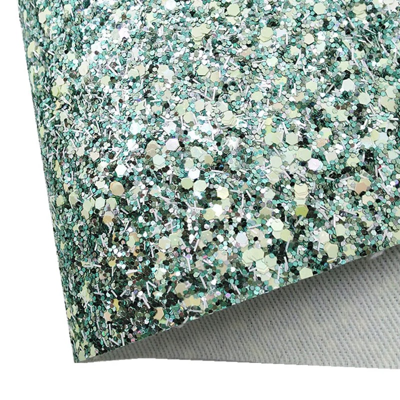 Green Thick Glitter Leather