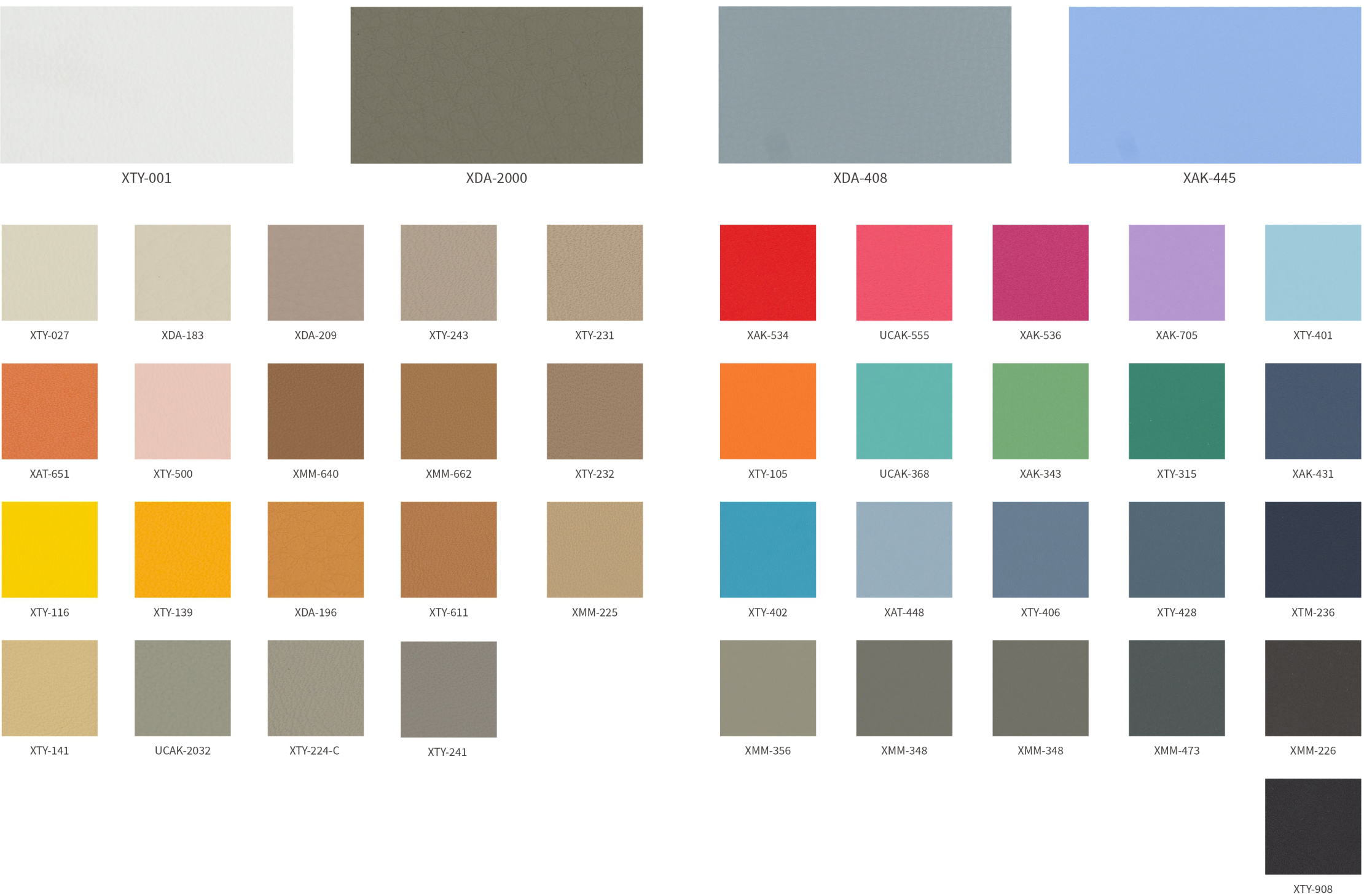 sofa fabric color card